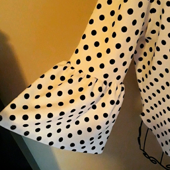 Adorable Polka Dot Top with Ruffled Sleeves - Picture 2 of 6